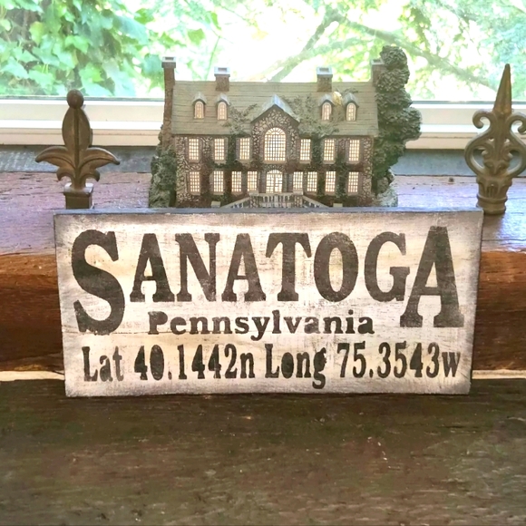 SANATOGA, PA RUSTIC WOOD TOWN SIGN - Picture 1 of 4